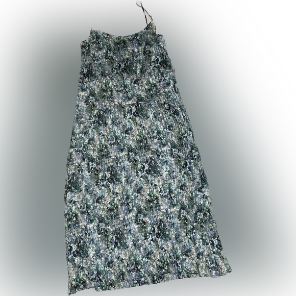 NWOT Vince Dress Painted floral camisole green midi sundress dress size L - Picture 7 of 8